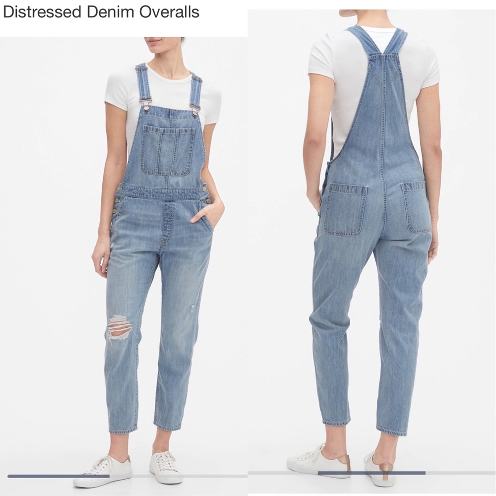 NWOT Gap Distressed Overalls Sz XS